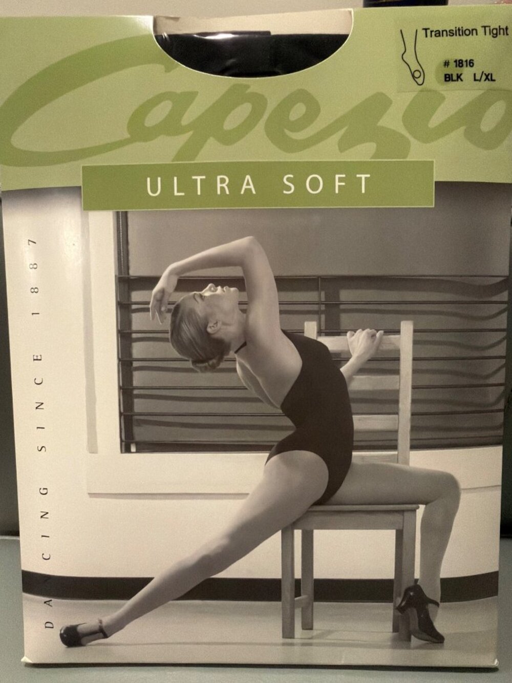 Capezio Ultra Soft Transition Tight #1816 Black L/XL Matte Semi-Opaque Dancewear